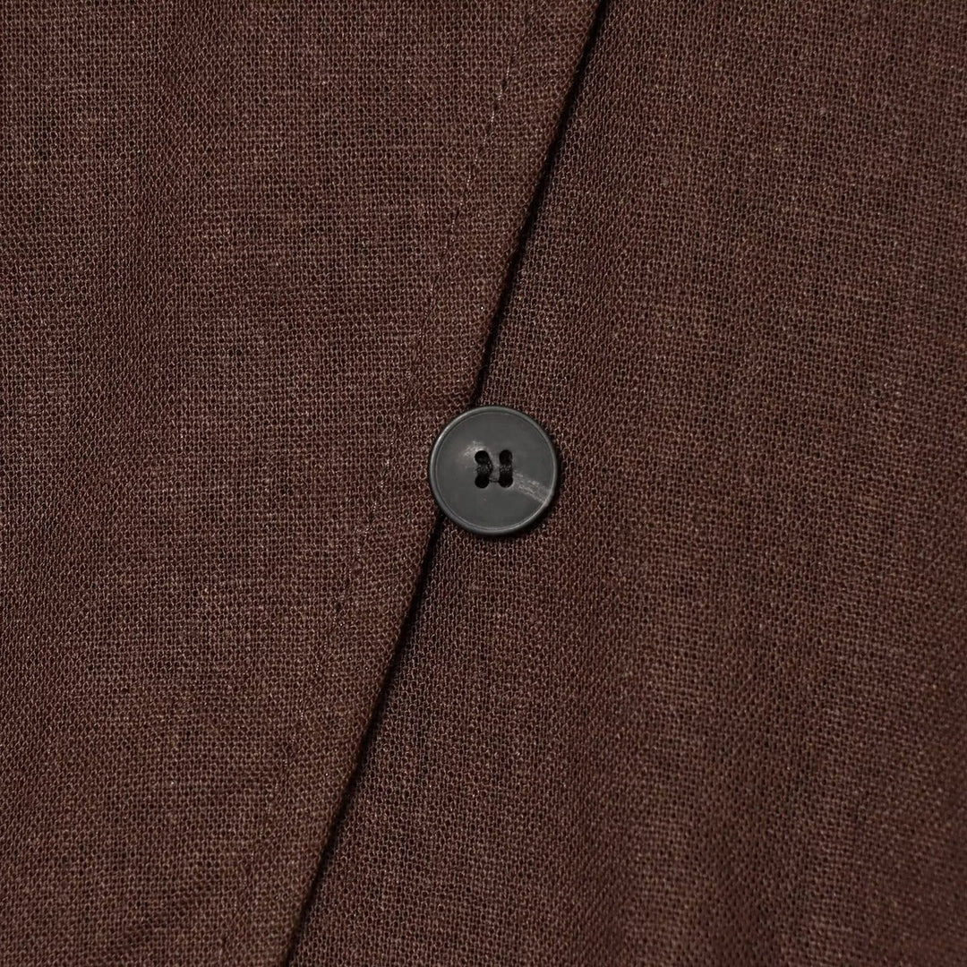 Damen Leichte asymmetrische Blusenjacke mit diagonaler Knopfleiste Nord Taschen