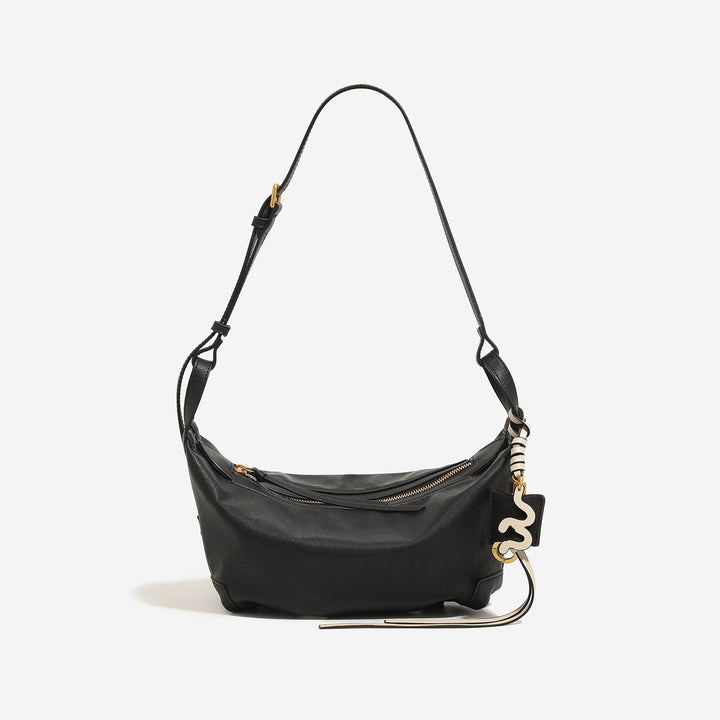Damen Umhängetasche aus hochwertigem, weichem Leder mit stylischem Kettendetail Nord Taschen
