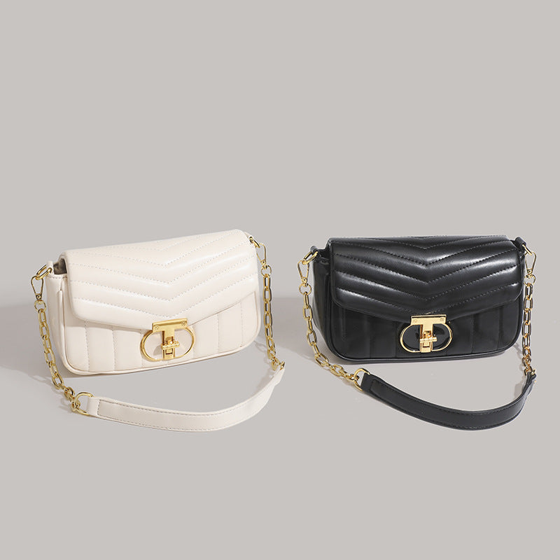 Damen Umhängetasche mit eleganter Steppung und luxuriösem Kettenverschluss Nord Taschen