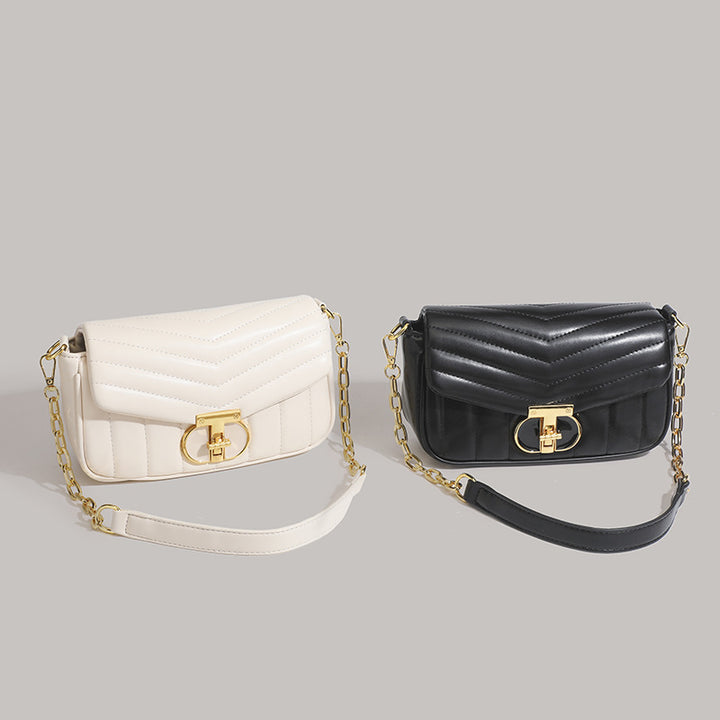 Damen Umhängetasche mit eleganter Steppung und luxuriösem Kettenverschluss Nord Taschen