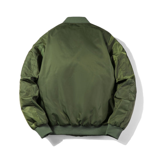Herren Bomberjacke im Fliegerlook mit kontrastierender Innenfütterung, Ärmel‑Utilitytasche und elastischen Rippbündchen Nord Taschen