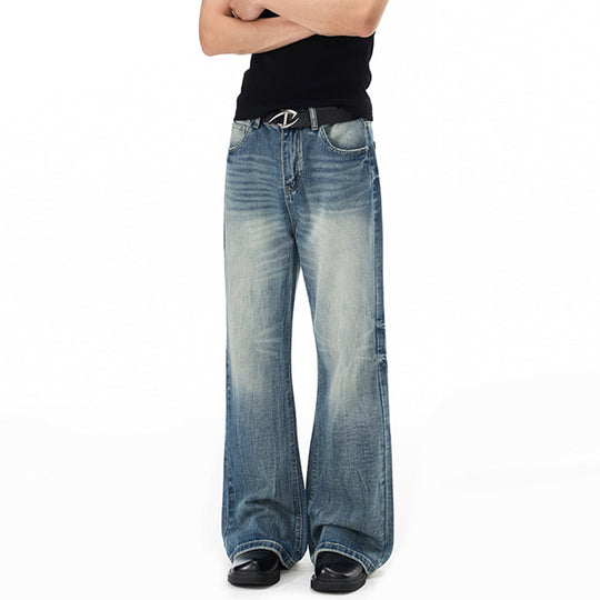 Herren Weitgeschnittene Schlagjeans im Vintage‑Flair mit tiefer Bundlinie und natürlichen Fade-Details Nord Taschen