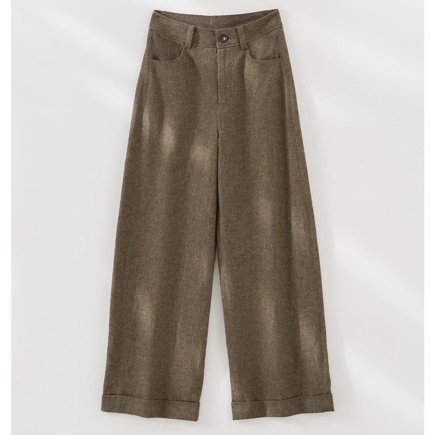 Damen Weite Hochgeschnittene Culotte‑Hose im Denim‑Look mit Aufschlag Nord Taschen