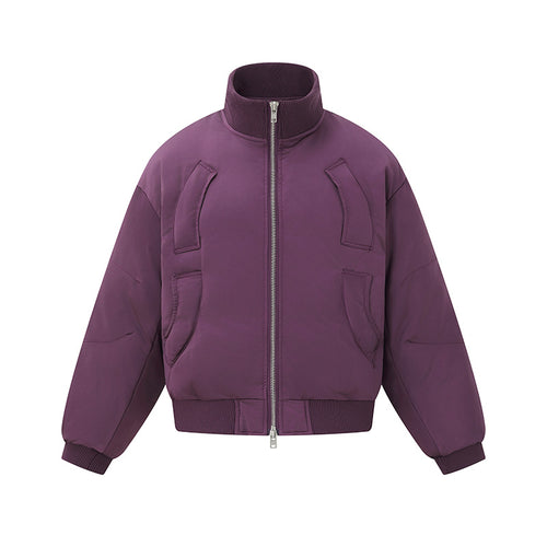 Damen Kurz geschnittene wattierte Blousonjacke im Boxy‑Schnitt mit hohem Rippenkragen und markanten Eingrifftaschen Nord Taschen
