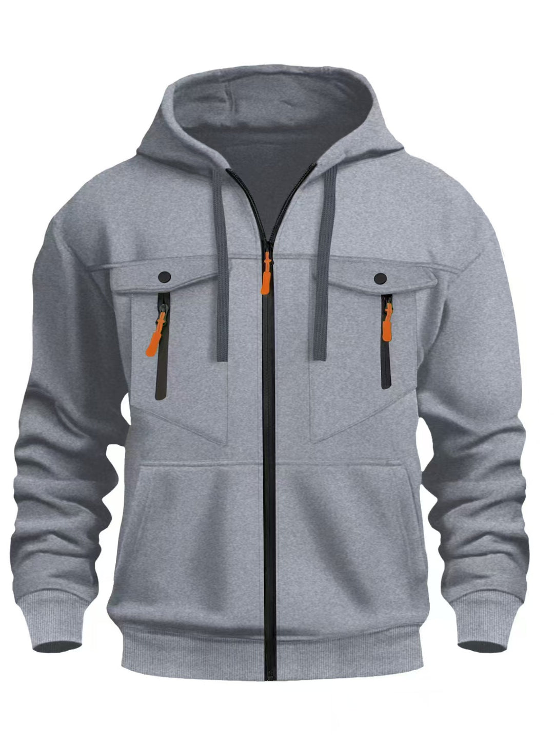 Herren Kapuzen-Sweatjacke mit durchgehendem Reißverschluss, zwei zip-Brusttaschen und ergonomischen Bündchen Nord Taschen