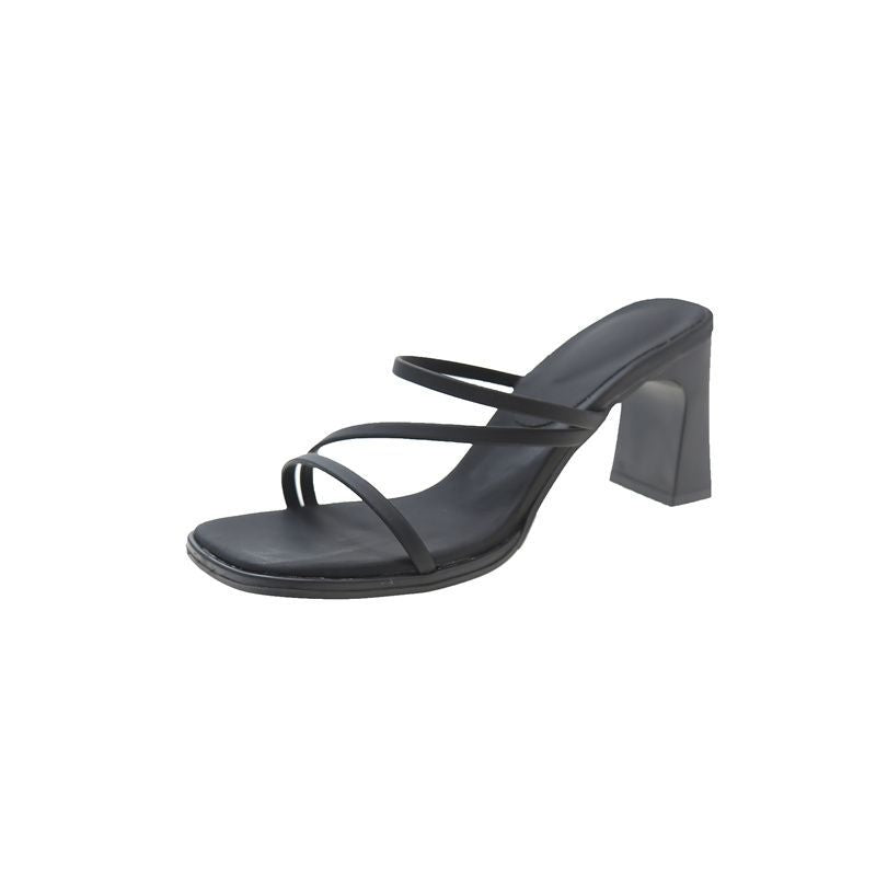 Damen elegante Sandaletten mit schickem Blockabsatz und feinen Riemchen