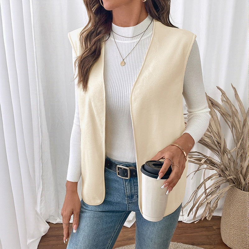 Damen Elegantes ärmelloses Blazer-Oberteil Nord Taschen