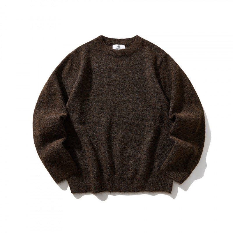 Unisex Oversize-Feinstrickpullover mit Rundhalsausschnitt, gerippten Bündchen und melierter Wollmischung Nord Taschen