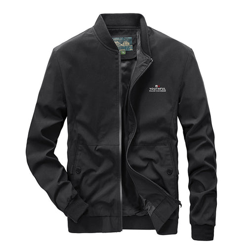 Herren minimalistischer Nylon-Flightblouson mit hohem Rippkragen, leicht wattiert und wasserabweisend Nord Taschen