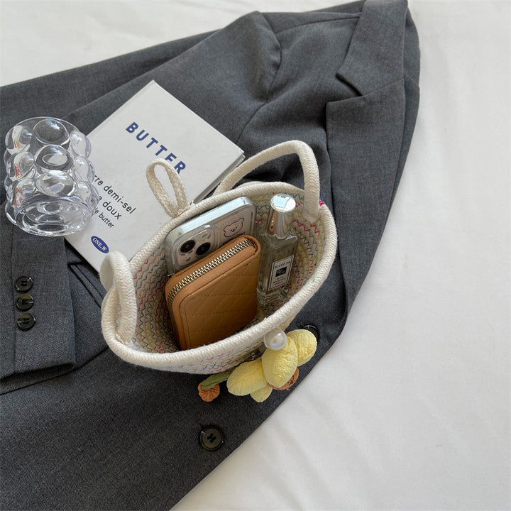 Damen stilvolle Sommerhandtasche mit verspieltem Blumendetail Nord Taschen