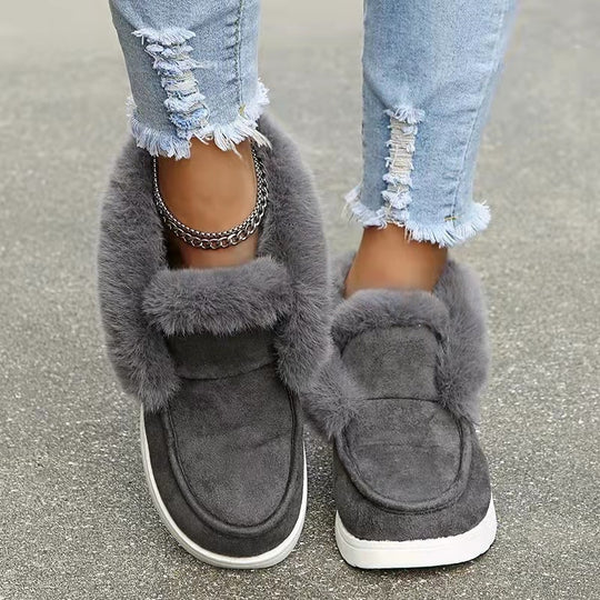 Damen Gefütterte Stiefeletten mit Kunstfellkragen und komfortabler Profilsohle Nord Taschen