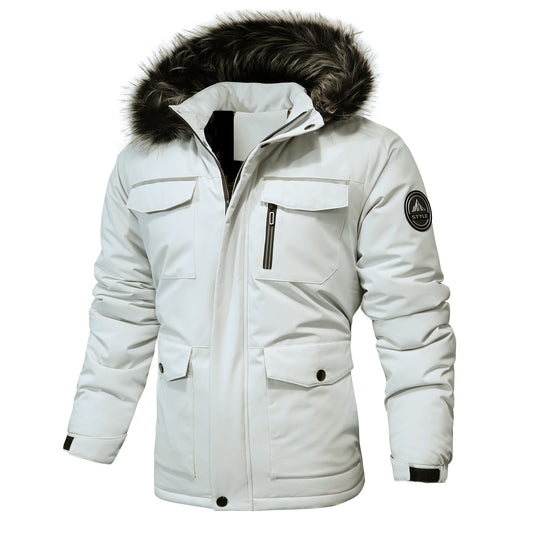 Herren Arctic-Insulated Parka mit abnehmbarer Kunstfellkapuze und reflektierenden Details Nord Taschen