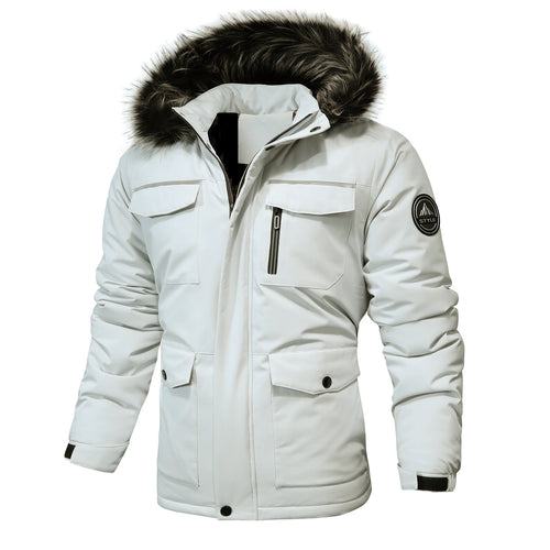 Herren Arctic-Insulated Parka mit abnehmbarer Kunstfellkapuze und reflektierenden Details Nord Taschen