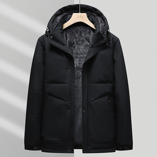 Herren Thermo‑Steppjacke mit weichem Teddyfutter, integrierter Kapuze & verdecktem Zwei‑Wege‑Reißverschluss Nord Taschen