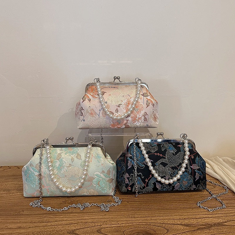Damen elegante Clutch mit Perlenakzenten Nord Taschen