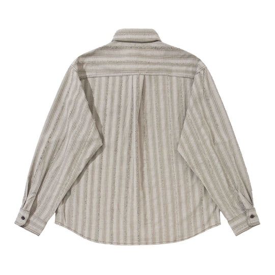 Herren lockeres gestreiftes Overshirt im Hemdjacken‑Stil mit Brusttaschen und abgerundetem Saum Nord Taschen