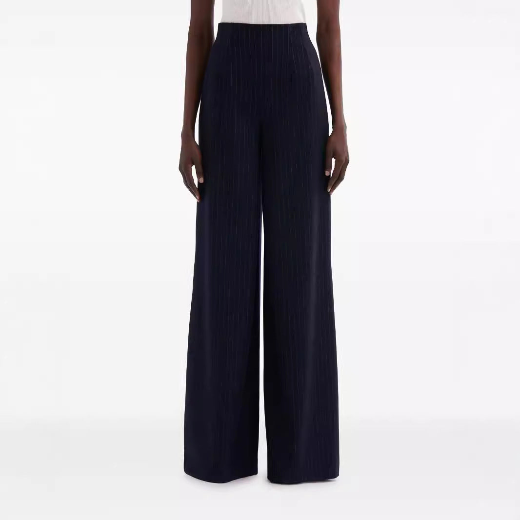 Damen Hochtaillierte Plissee‑Palazzohose mit weitem Bein Nord Taschen