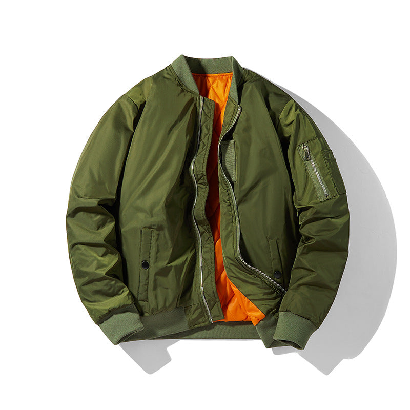 Herren Bomberjacke im Fliegerlook mit kontrastierender Innenfütterung, Ärmel‑Utilitytasche und elastischen Rippbündchen Nord Taschen