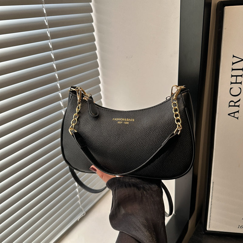 Damen Hobo-Tasche aus strukturiertem Kunstleder mit elegantem Kettenhenkel Nord Taschen