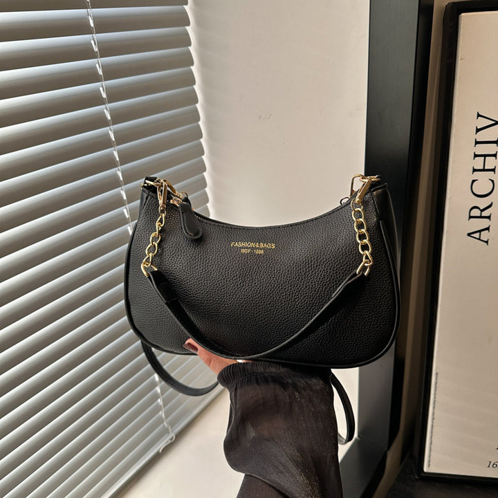 Damen Hobo-Tasche aus strukturiertem Kunstleder mit elegantem Kettenhenkel Nord Taschen
