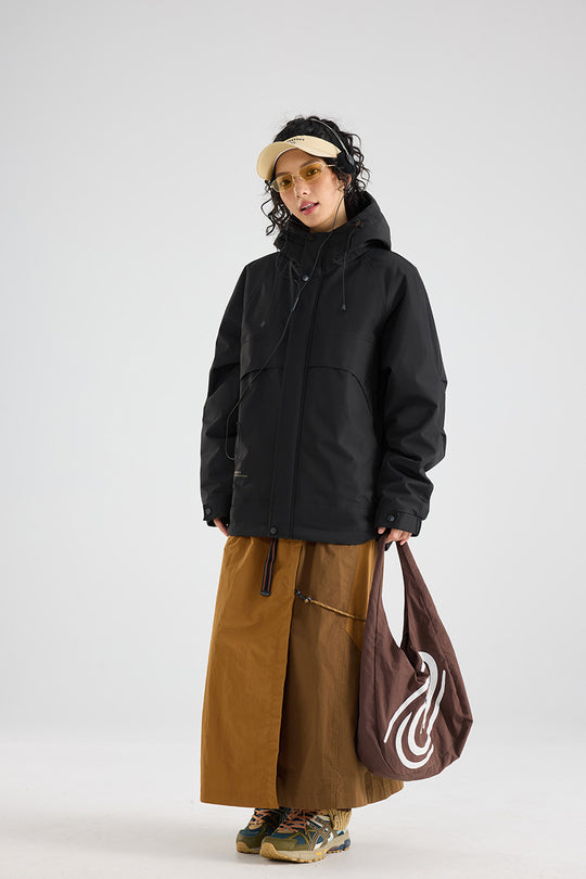 Damen Wasserfeste atmungsaktive Kapuzenjacke im technischen Oversize-Schnitt Nord Taschen