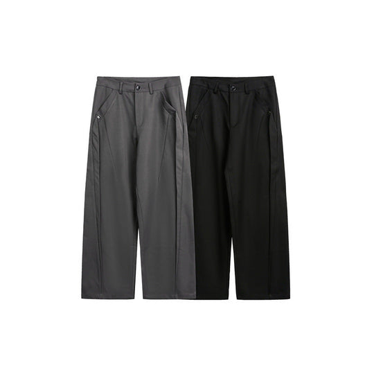 Damen Weite High-Waist Stoffhose mit Bügelfalte und seitlichen Eingrifftaschen Nord Taschen