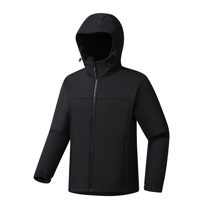 Herren Leichte Softshelljacke mit Kapuze, wind- und wasserabweisender Oberfläche und Reißverschlusstaschen Nord Taschen