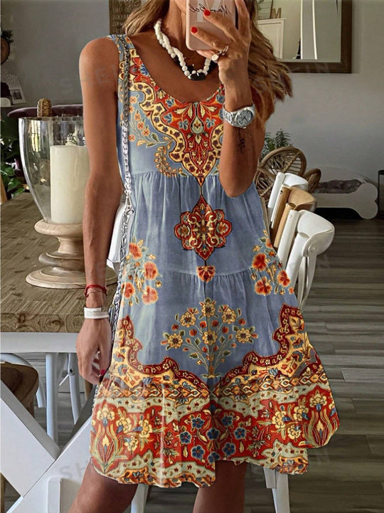 Damen Sommerkleid mit floralem Druck und fließendem Schnitt