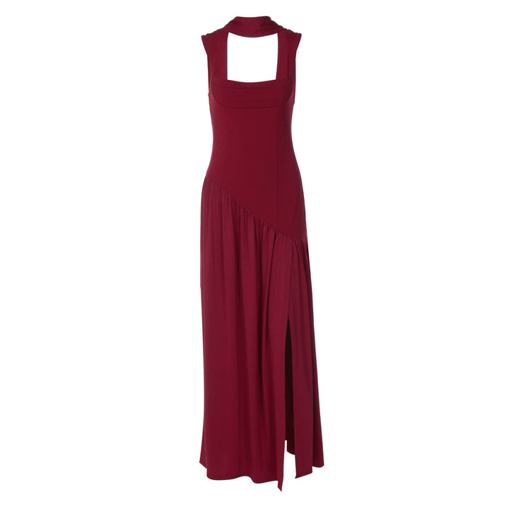 Damen Elegantes Abendkleid mit asymmetrischem Schnitt und tiefem Schlitz