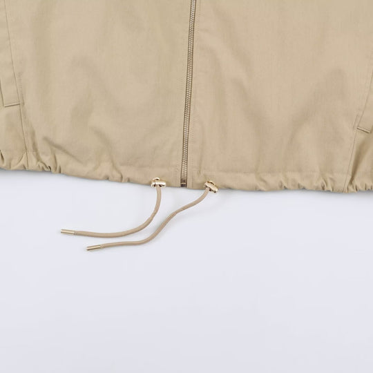 Damen Leichte Kapuzenjacke im Cropped-Oversize-Schnitt mit Tunnelzugsaum und verdecktem Reißverschluss Nord Taschen