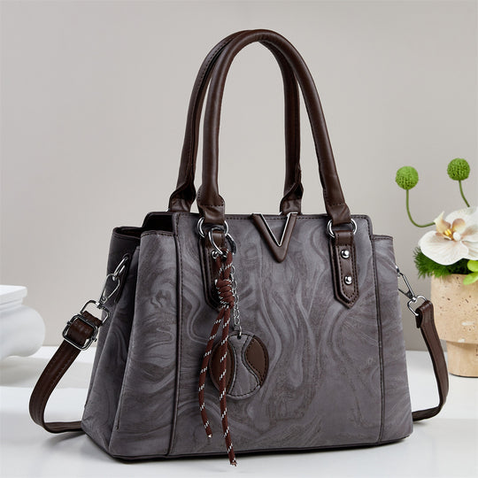 Damen Handtasche mit elegantem Marmordesign und abnehmbarem Schulterriemen Nord Taschen
