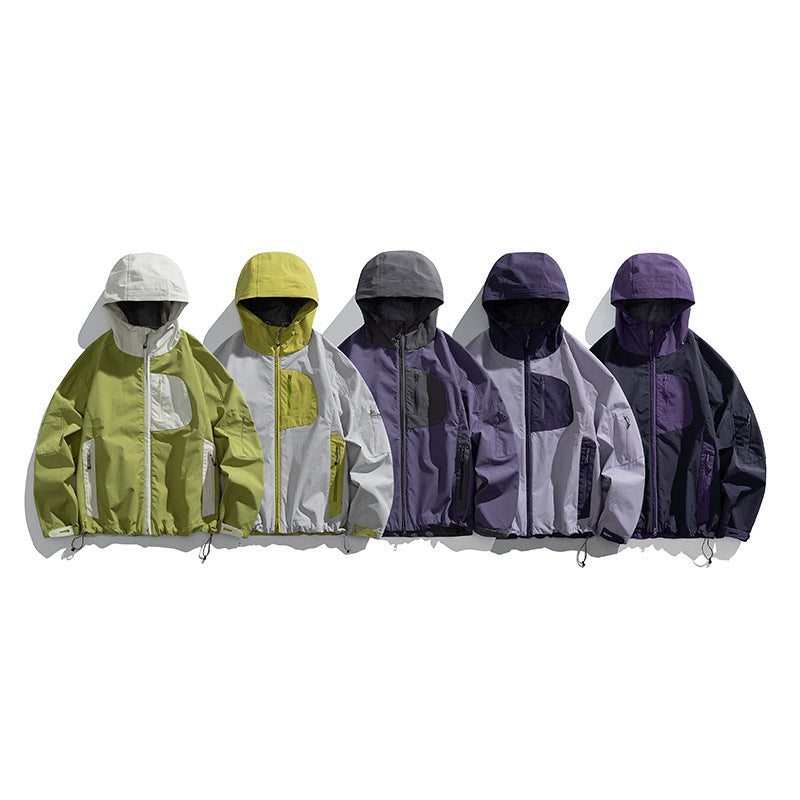Herren technische wasserabweisende Outdoor-Softshell-Jacke mit Kapuze und verstellbarem Saum Nord Taschen