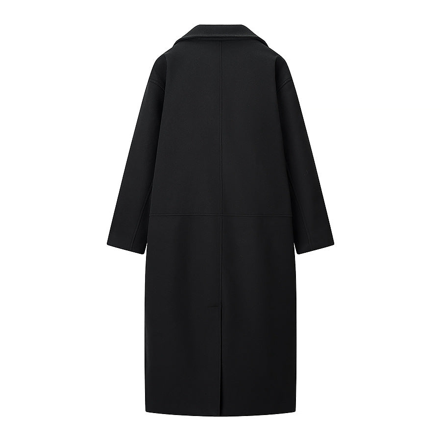 Damen Doppelreihiger Oversize-Wollmix-Mantel mit fallendem Revers und langer Silhouette Nord Taschen