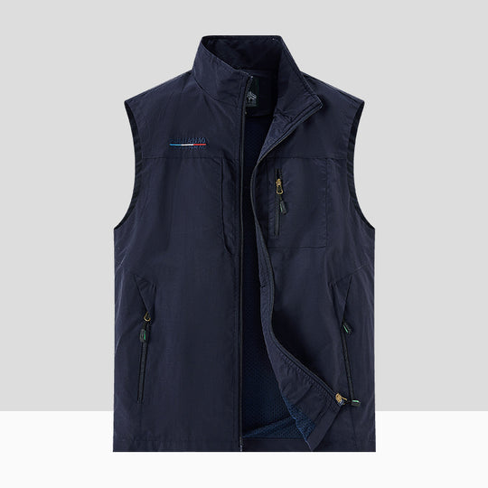 Herren Leichte multifunktionale Outdoor-Utility‑Weste mit Mesh‑Futter und mehreren Reißverschlusstaschen Nord Taschen