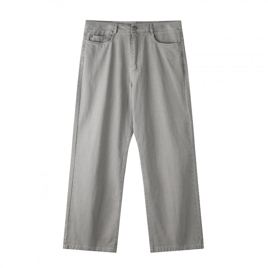 Herren Weite gerade geschnittene Denim-Jeans mit hoher Leibhöhe und Five-Pocket-Design Nord Taschen