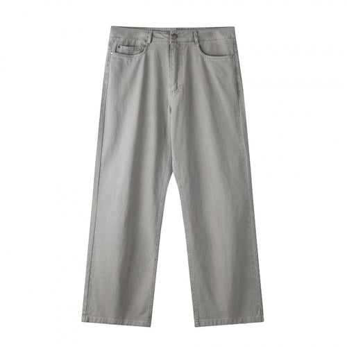 Herren Weite gerade geschnittene Denim-Jeans mit hoher Leibhöhe und Five-Pocket-Design Nord Taschen