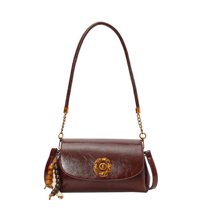 Damen elegante Umhängetasche mit floralem Verschluss Nord Taschen