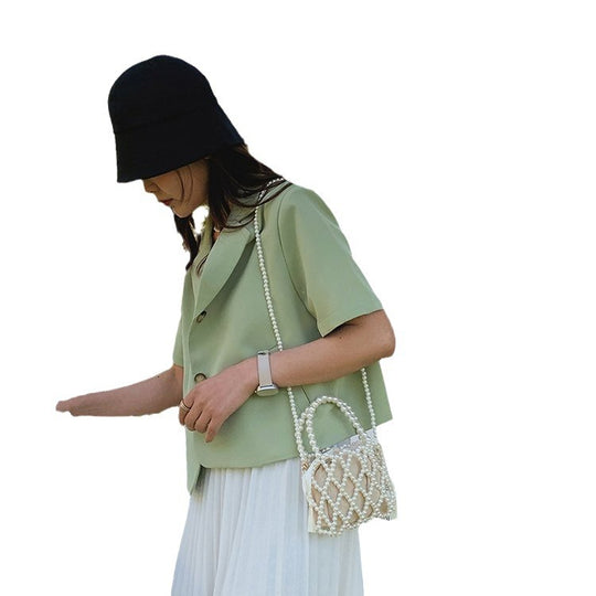 Damen elegante Mini-Umhängetasche mit Perlen-Design Nord Taschen