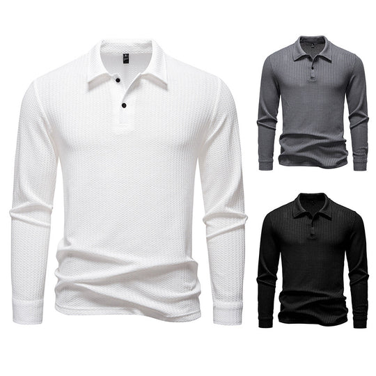 Herren Waffelstrick-Poloshirt mit Halbknopfleiste und Hemdkragen Nord Taschen