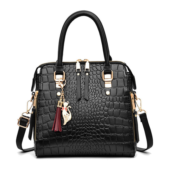 Damen hochwertige Tote-Handtasche mit stylischem Krokodilleder-Look und abnehmbarem Tragegurt Nord Taschen