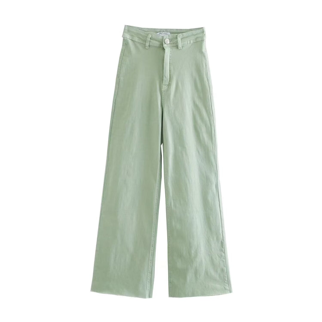 Damen weite High‑Waist Worker‑Hose mit aufgesetzten Gesäßtaschen Nord Taschen