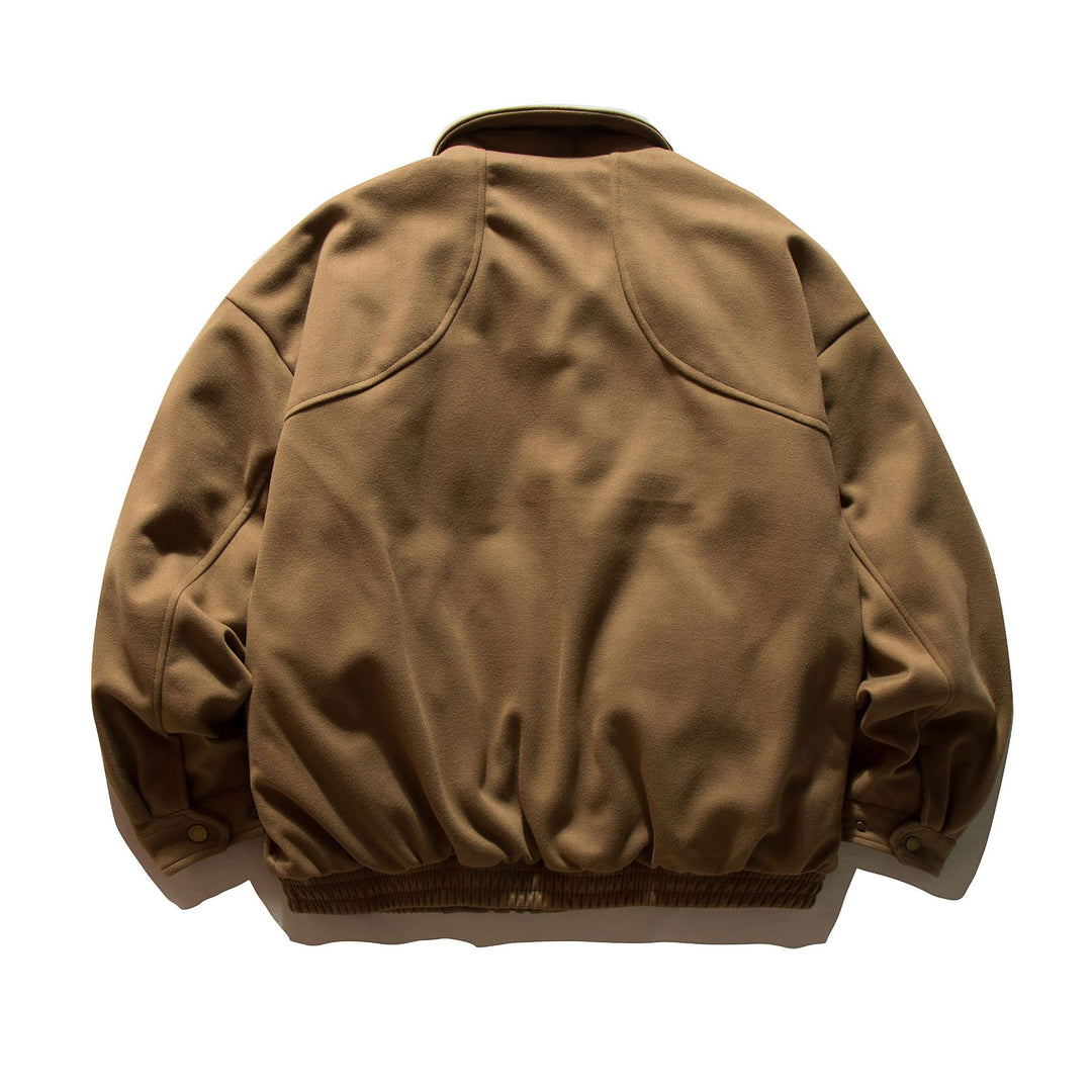 Herren Wattierte Bomberjacke im Oversize‑Stil mit Hemdkragen und elastischem Saum Nord Taschen