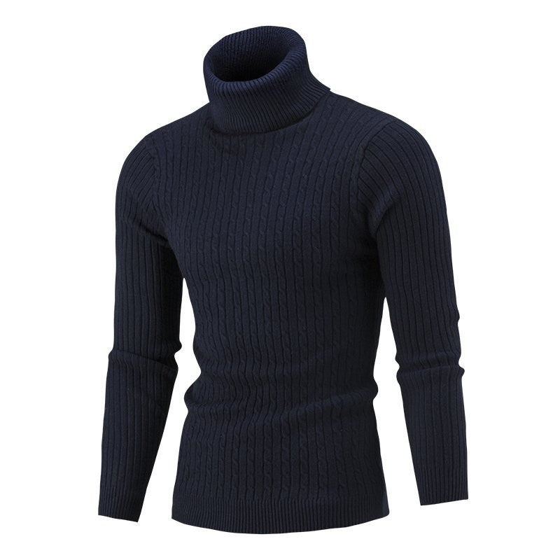 Herren Taillierter Thermo-Rollkragenpullover mit Zopf- und Rippstrickstruktur Nord Taschen
