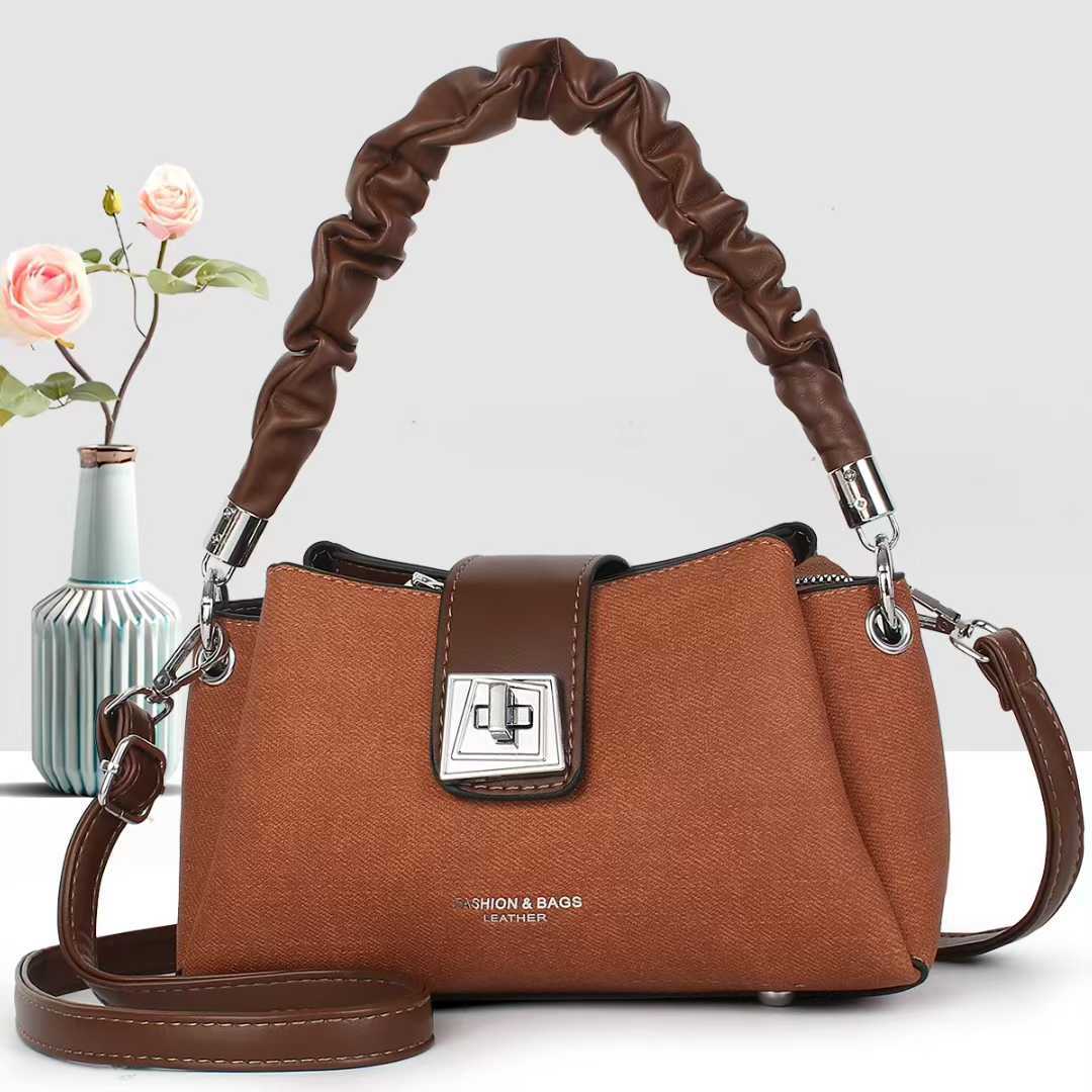 Damen Umhängetasche mit trendigem geflochtenem Tragegriff und abnehmbarem Schulterriemen Nord Taschen
