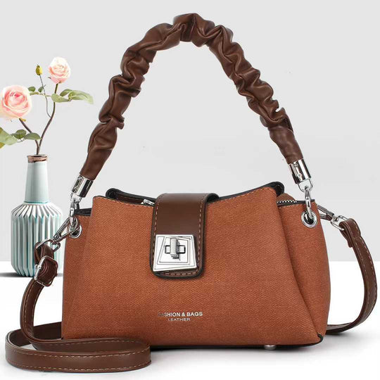 Damen Umhängetasche mit trendigem geflochtenem Tragegriff und abnehmbarem Schulterriemen Nord Taschen