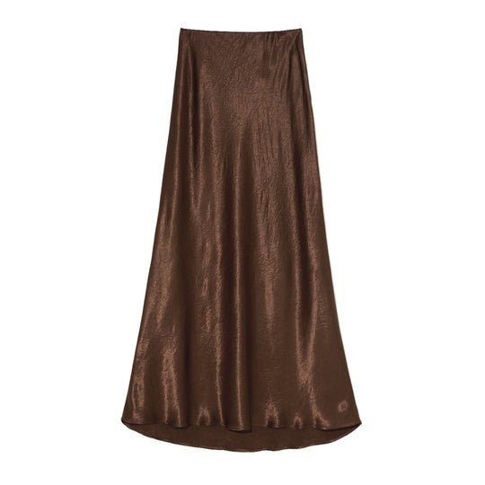 Damen Eleganter Maxirock aus satinierter Viskose