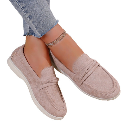 Damen Slip-On-Loafer aus Veloursimitat mit gepolstertem Fußbett Nord Taschen