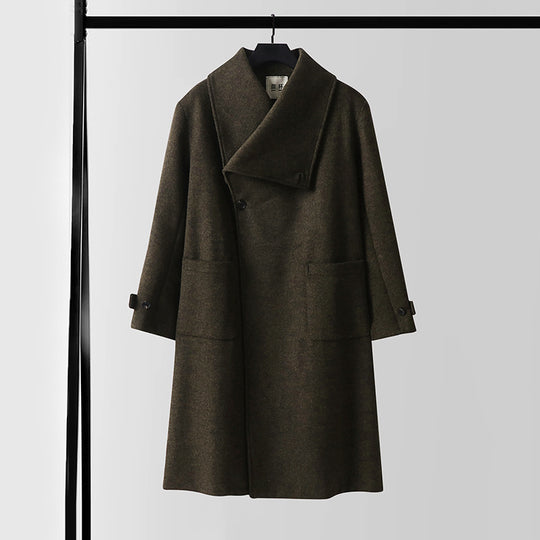 Damen Oversized Wollmix-Mantel mit weitem Schalkragen und aufgesetzten Taschen Nord Taschen