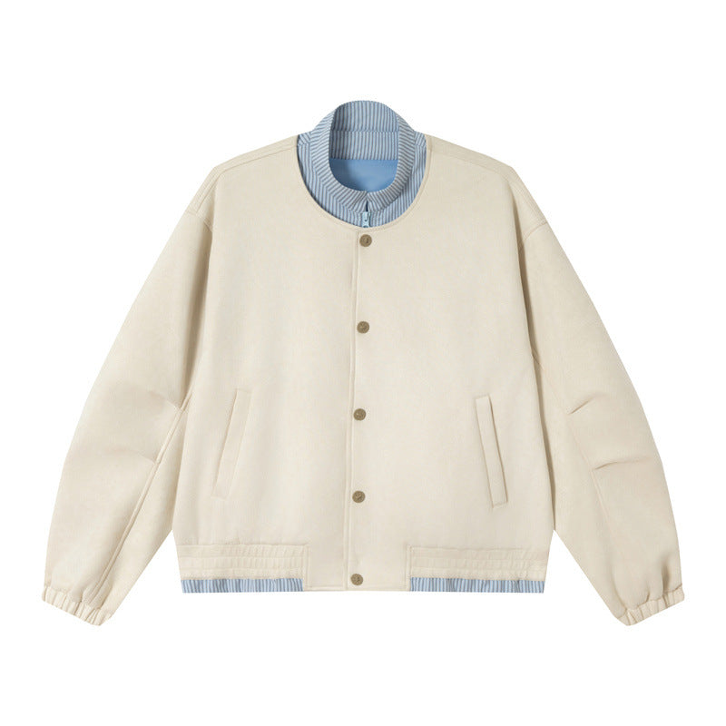 Unisex Kurz geschnittene Boxy-Blousonjacke aus Baumwollmix mit gesteppter Innenlage und Stehkragen Nord Taschen