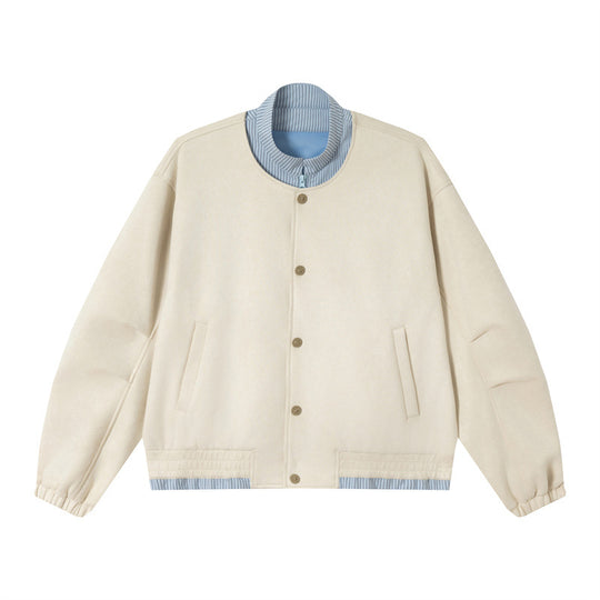 Unisex Kurz geschnittene Boxy-Blousonjacke aus Baumwollmix mit gesteppter Innenlage und Stehkragen Nord Taschen